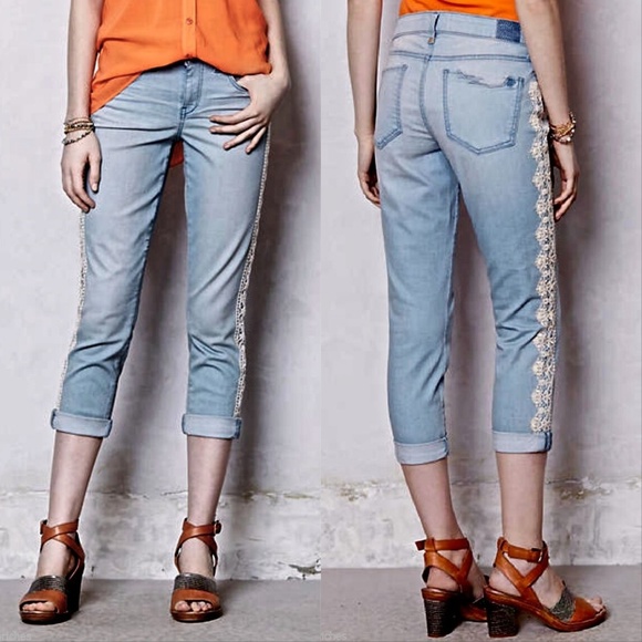 Anthropologie Denim - Anthro Holding Horses | lace trimmed crop jeans